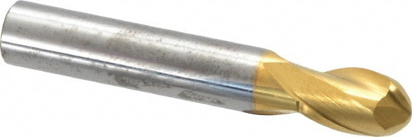 5/16" 2-Flute Solid Carbide Ball End Mill, TiN - Hertel E699924496