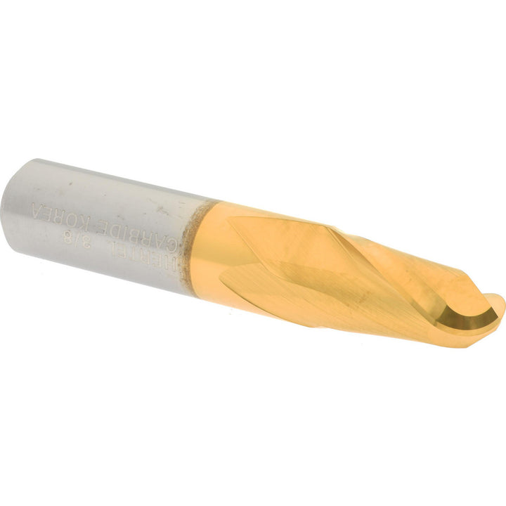 3/8" 2-Flute Solid Carbide Ball End Mill, TiN - Hertel E699924495