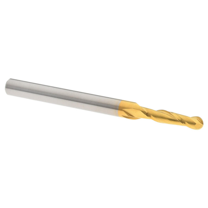 3/32" 2-Flute Solid Carbide Ball End Mill, TiN - Hertel E6249006