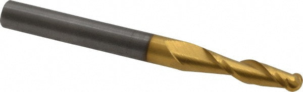 5/32" 2-Flute Solid Carbide Ball End Mill, TiN - Hertel E6249010