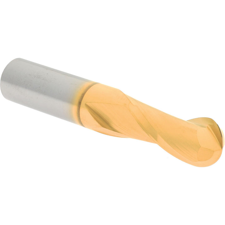 7/16" 2-Flute Solid Carbide Ball End Mill, TiN - Hertel E699924502