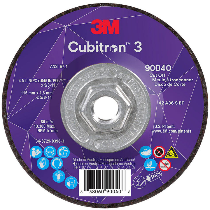 4-1/2 x 0.045" 36-Grit Precision Shaped Ceramic Grinding & Cutoff Wheel - 3M 7100313192
