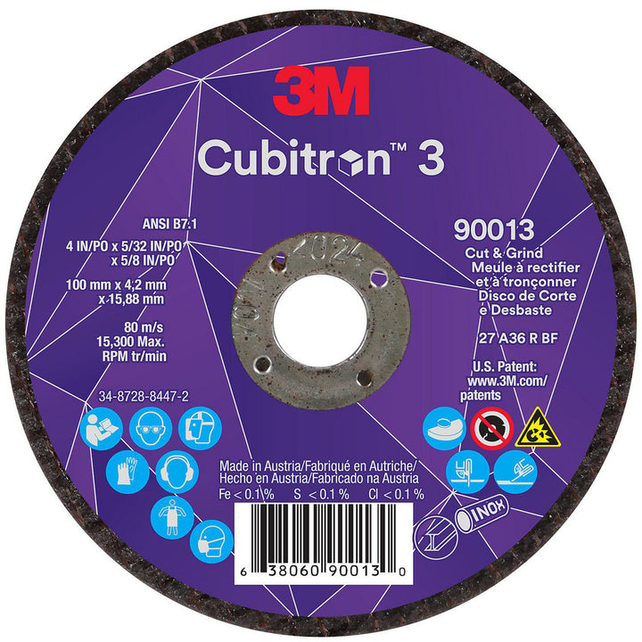 4 x 5/32" 36-Grit Precision Shaped Ceramic Grinding & Cutoff Wheel - 3M 7100305443