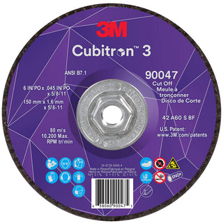 6 x 0.045" 60-Grit Precision Shaped Ceramic Grinding & Cutoff Wheel - 3M 7100313188