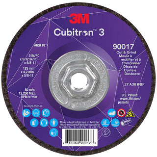 5 x 5/32" 36-Grit Precision Shaped Ceramic Grinding & Cutoff Wheel - 3M 7100313550