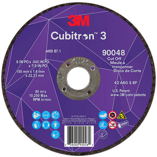 6 x 0.045" 60-Grit Precision Shaped Ceramic Grinding & Cutoff Wheel - 3M 7100313201