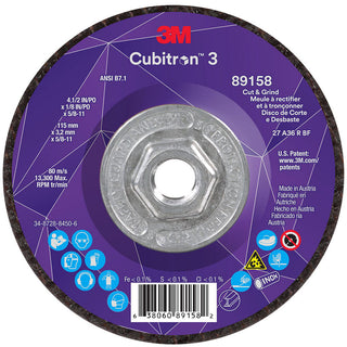 4-1/2 x 1/8" 36-Grit Precision Shaped Ceramic Grinding & Cutoff Wheel - 3M 7100313760