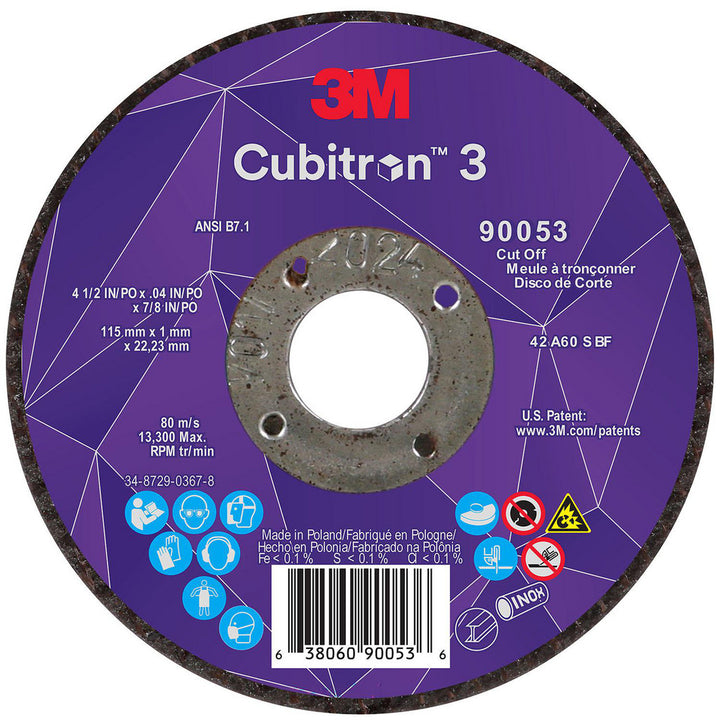 4-1/2 x 0.04" 60-Grit Precision Shaped Ceramic Grinding & Cutoff Wheel - 3M 7100304308