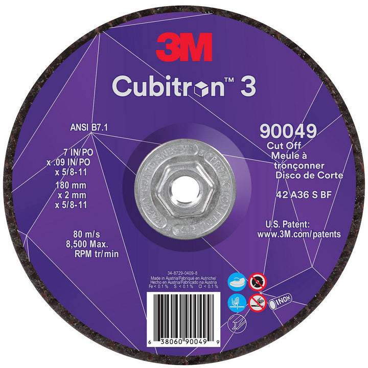 7 x 0.09" 36-Grit Precision Shaped Ceramic Grinding & Cutoff Wheel - 3M 7100312963