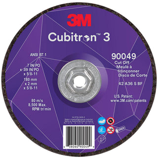 7 x 0.09" 36-Grit Precision Shaped Ceramic Grinding & Cutoff Wheel - 3M 7100312963