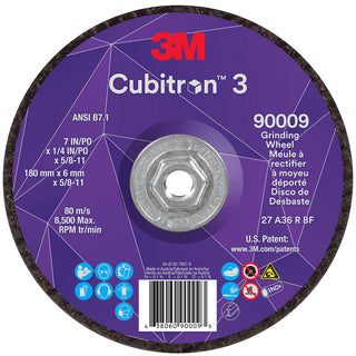7 x 1/4" 36-Grit Precision Shaped Ceramic Grinding & Cutoff Wheel - 3M 7100312965