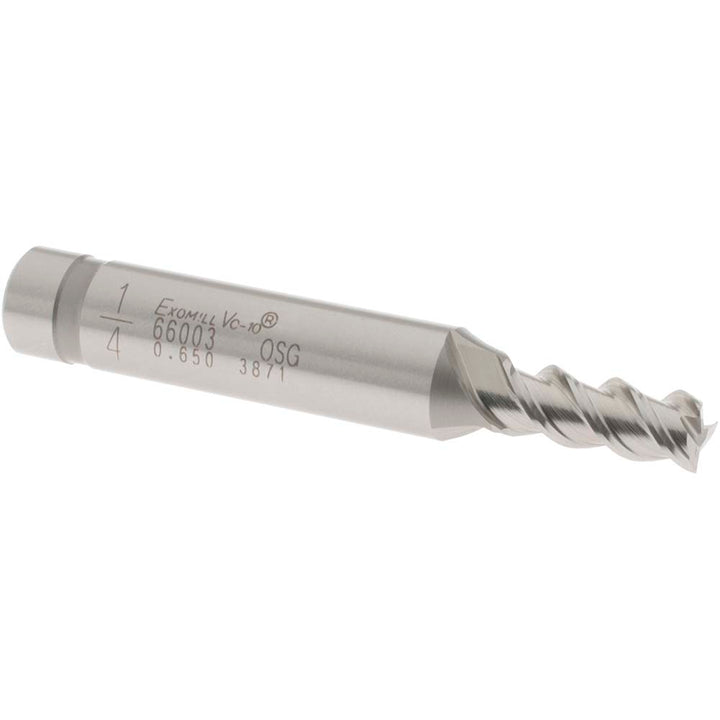 1/4" 3-Flute Powdered Metal Square End Mill - OSG 6600300