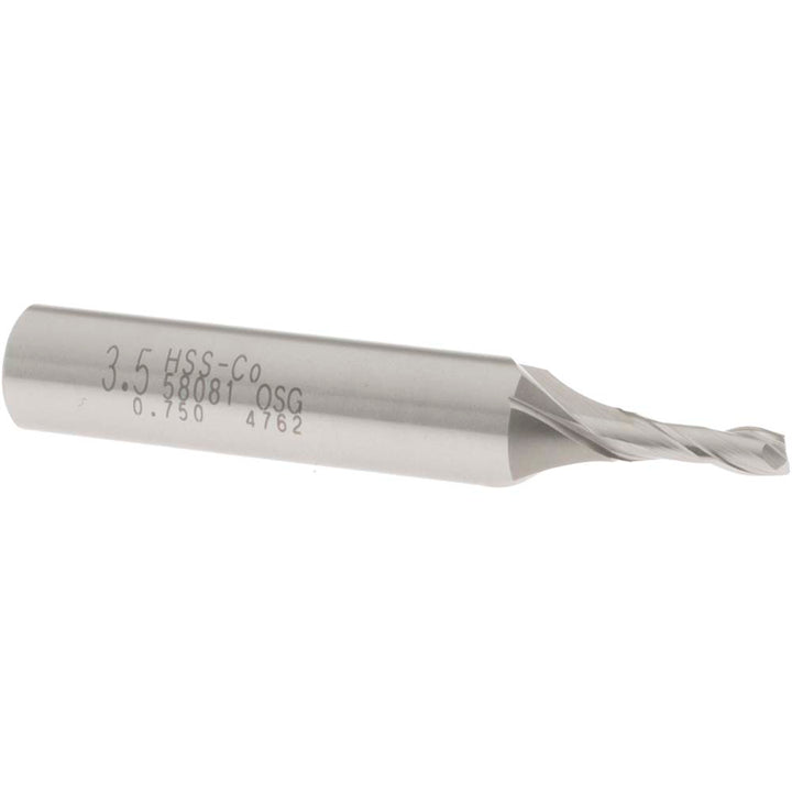 0.1378" 2-Flute Cobalt Square End Mill - OSG 5808100