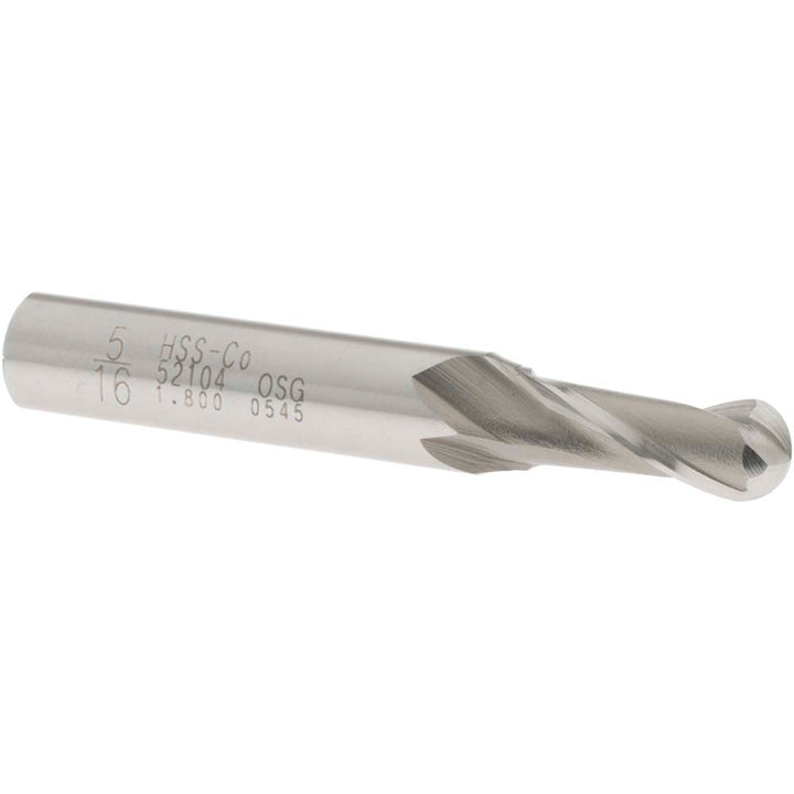 5/16in" 2-Flute Cobalt Ball End Mill - OSG 5210400