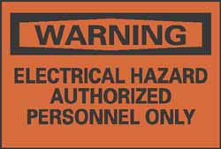 Warning - Electrical Hazard - Authorized Personnel Only Label - AccuformNMC W268AP