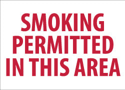 Smoking Permitted in This Area Sign - AccuformNMC M243RB