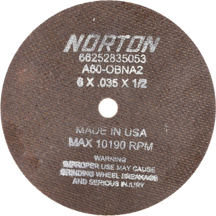 6" 60-Grit Aluminum Oxide Grinding & Cutoff Wheel - Norton 66252835053