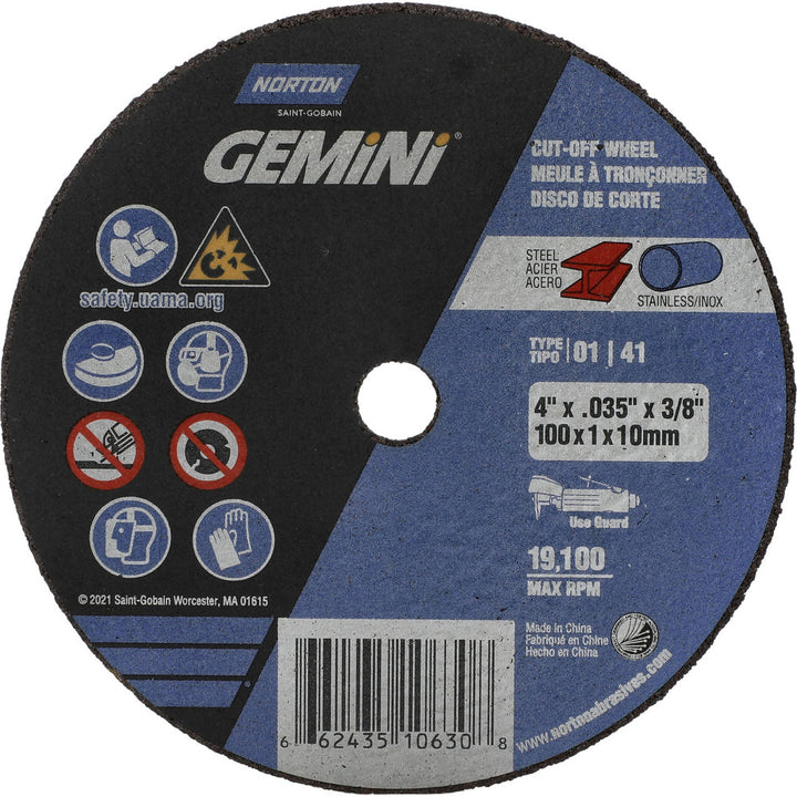 4" Aluminum Oxide Grinding & Cutoff Wheel - Norton 66243510630