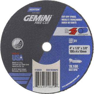 4 x 1/8" Aluminum Oxide Grinding & Cutoff Wheel - Norton 66243510659