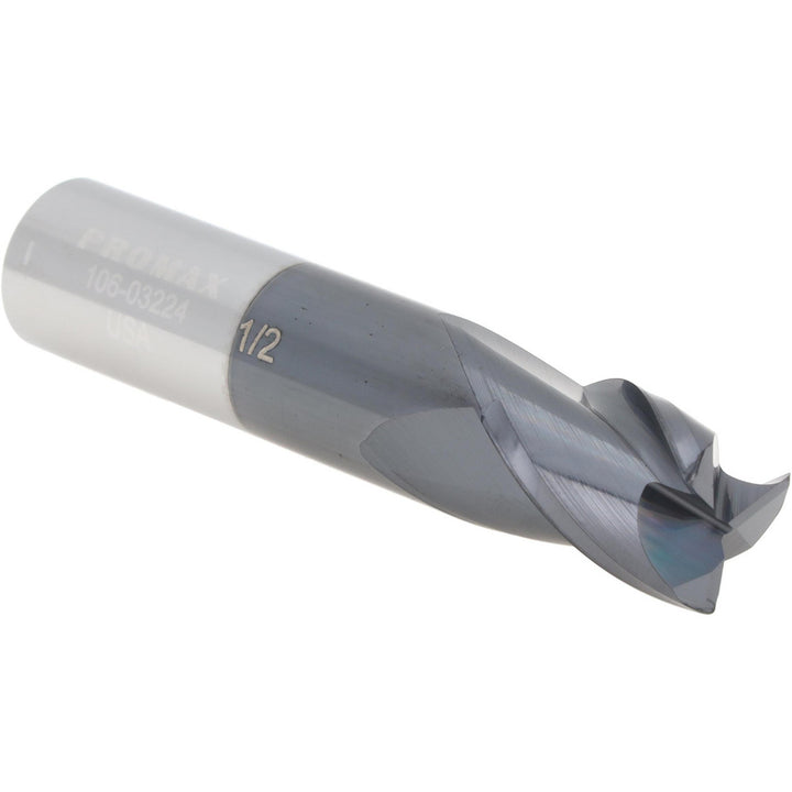 1/2" 3-Flute Solid Carbide Corner Radius End Mill, AlTiN - ProMax 106-03224