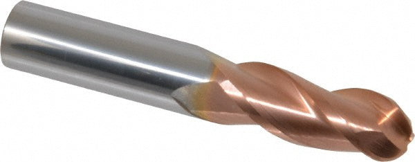 1/2in" 3-Flute Solid Carbide Ball End Mill, TiCN - ProMax 113-03212