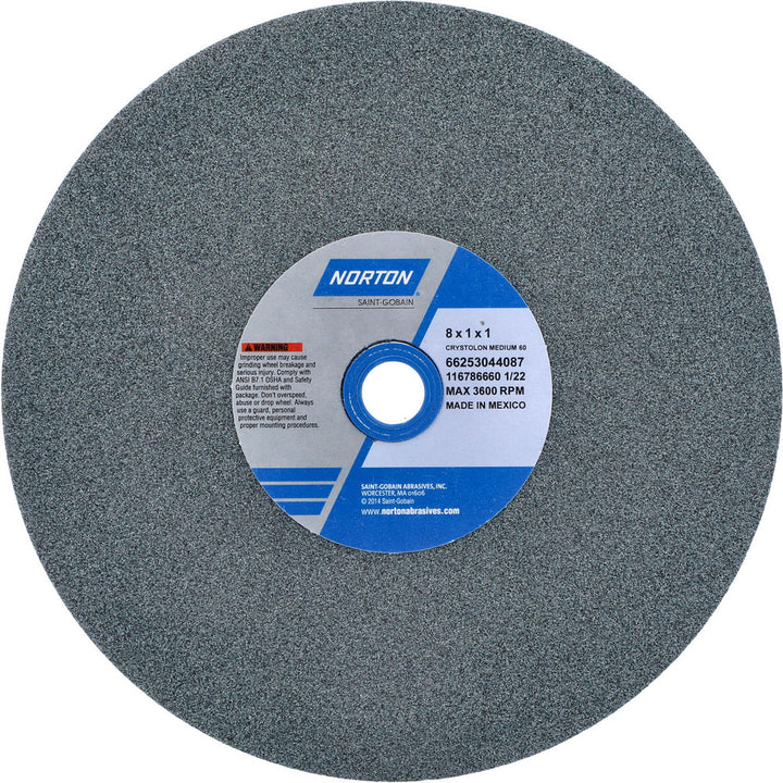 8 x 1" 60-Grit Silicon Carbide Grinding & Cutoff Wheel - Norton 66253044087