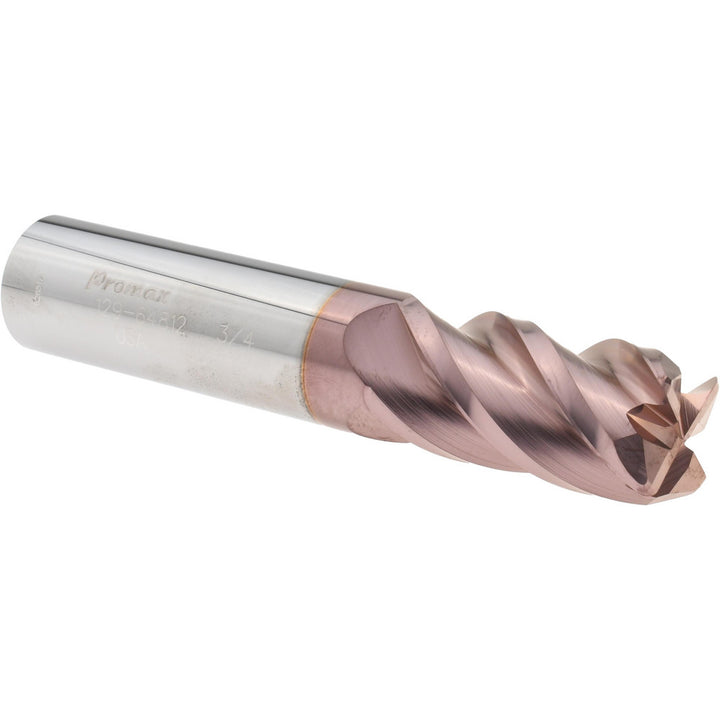 3/4" 4-Flute Solid Carbide Corner Radius End Mill, TiCN - ProMax 129-64812