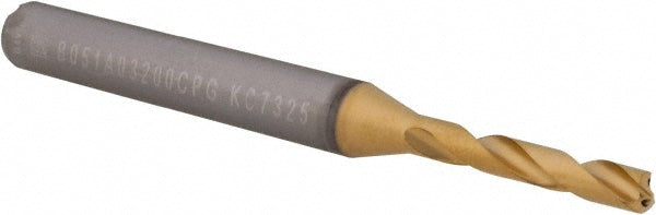 0.1260" Solid Carbide Screw Machine Drill Bit, TiN, 140° point - Kennametal 4121528
