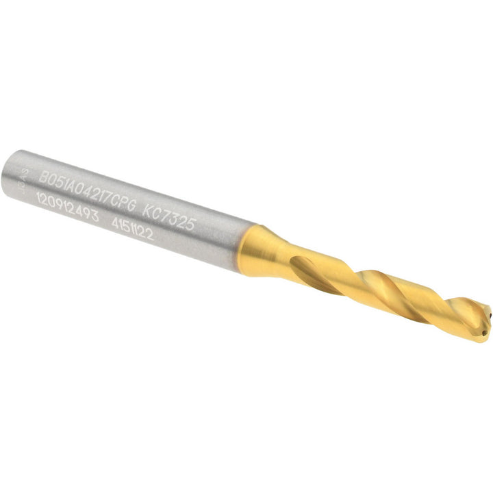 #19 Solid Carbide Stub Drill Bit, TiN, 140° point - Kennametal 4151122