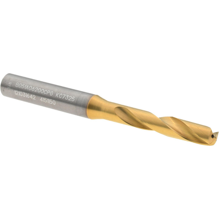 0.2441" Solid Carbide Stub Drill Bit, TiN, 140° point - Kennametal 4151150
