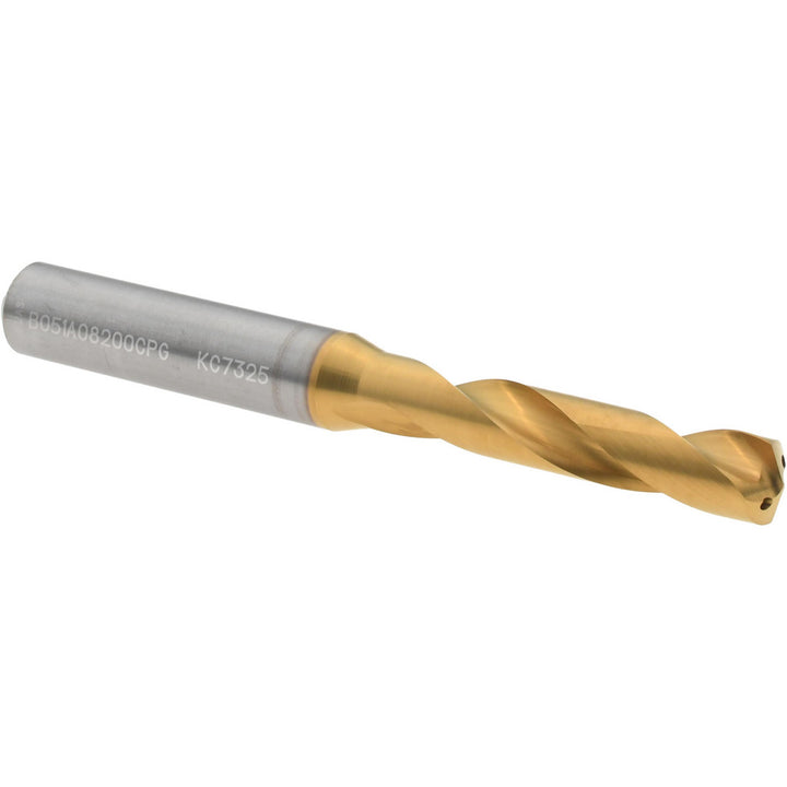 0.3228" Solid Carbide Stub Drill Bit, TiN, 140° point - Kennametal 4151177