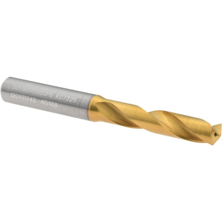 0.3543" Solid Carbide Stub Drill Bit, TiN, 140° point - Kennametal 4151188