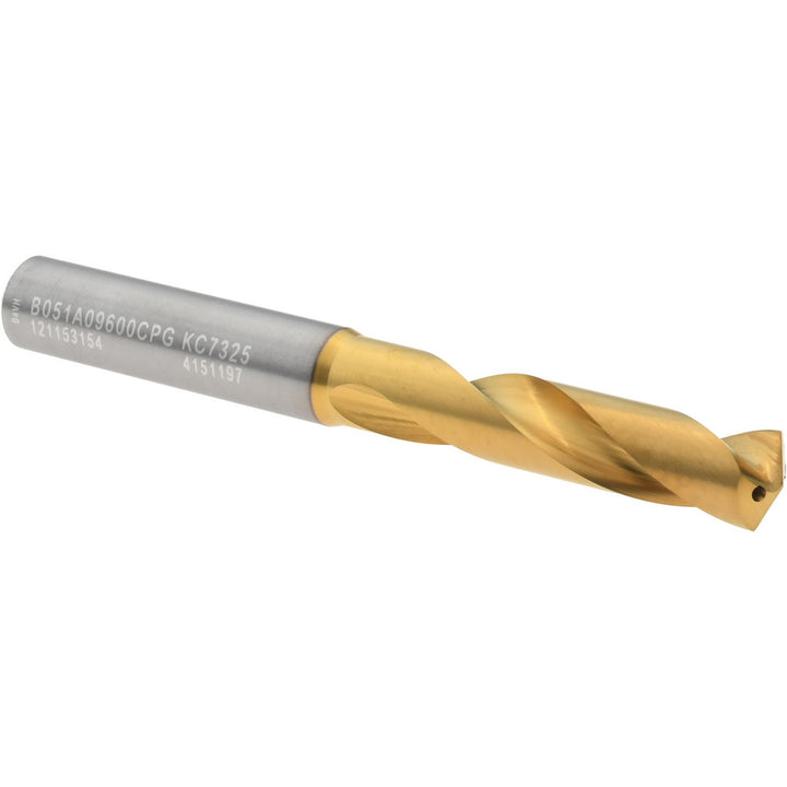 0.3780" Solid Carbide Stub Drill Bit, TiN, 140° point - Kennametal 4151197