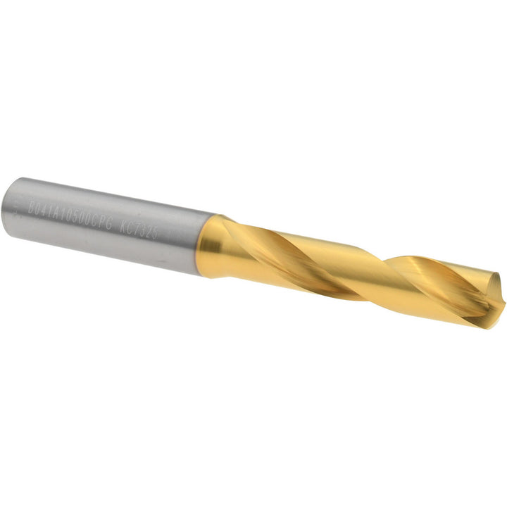 0.4134" Solid Carbide Stub Drill Bit, TiN, 140° point - Kennametal 4150182
