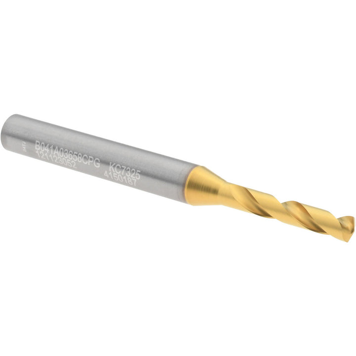 #27 Solid Carbide Stub Drill Bit, TiN, 140° point - Kennametal 4150187
