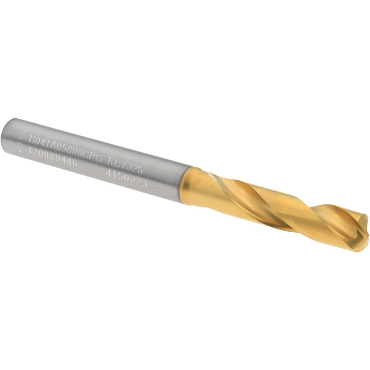 0.2283" Solid Carbide Stub Drill Bit, TiN, 140° point - Kennametal 4150223