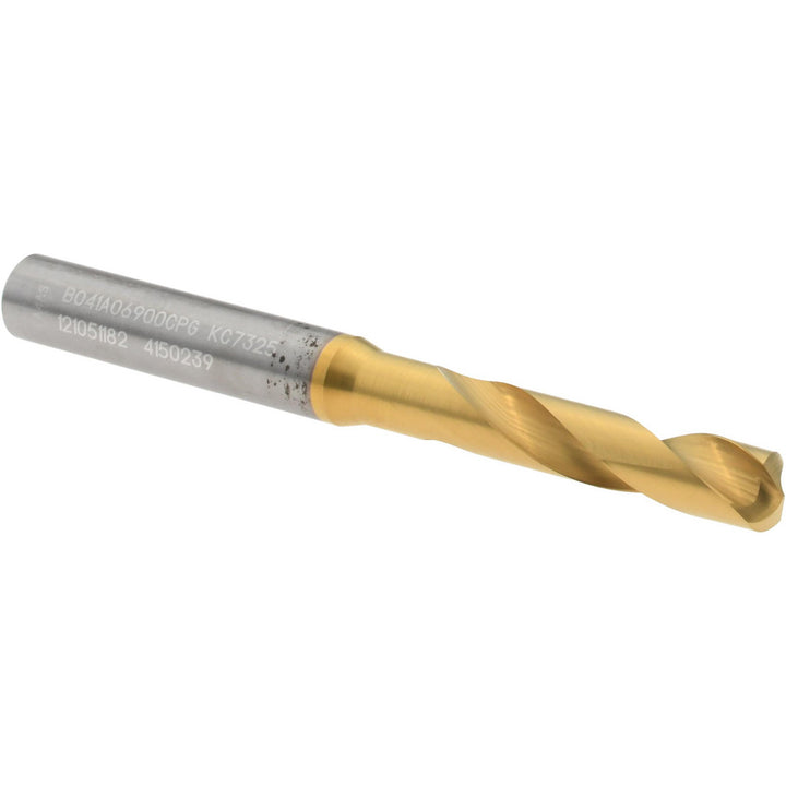0.2717" Solid Carbide Stub Drill Bit, TiN, 140° point - Kennametal 4150239