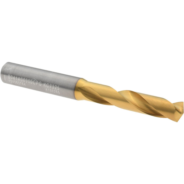 0.3504" Solid Carbide Stub Drill Bit, TiN, 140° point - Kennametal 4150265