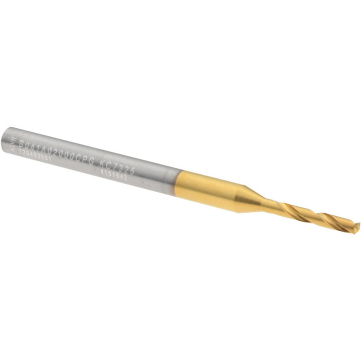 0.0787" Solid Carbide Stub Drill Bit, TiN, 140° point - Kennametal 4151642