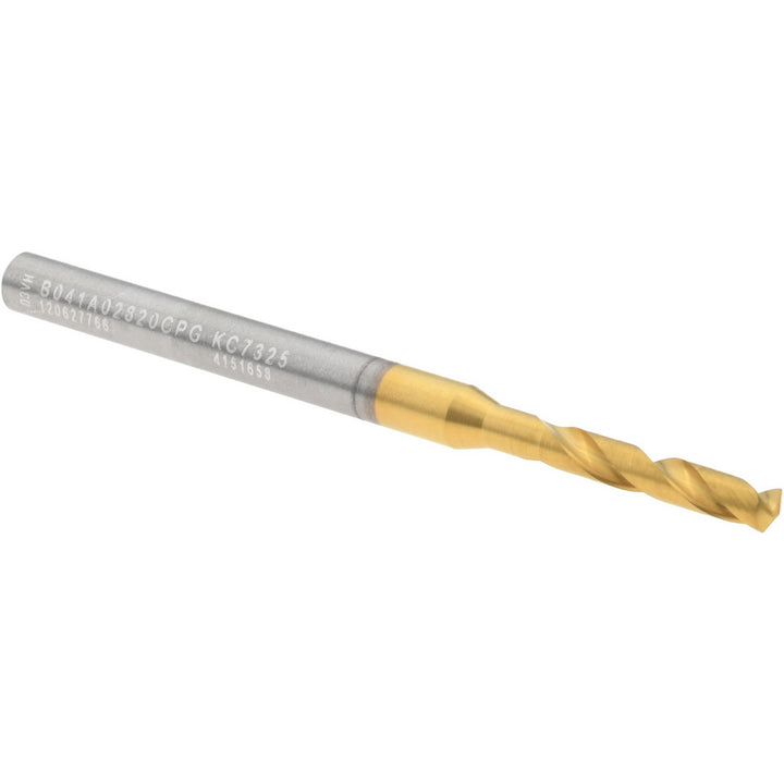 #34 Solid Carbide Stub Drill Bit, TiN, 140° point - Kennametal 4151658