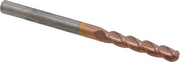 3/16" 3-Flute Solid Carbide Ball End Mill, TiCN - Accupro 12184488