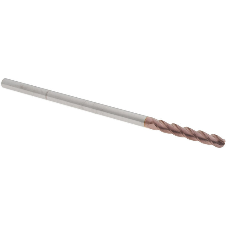 1/4" 3-Flute Solid Carbide Ball End Mill, TiCN - Accupro 12184524