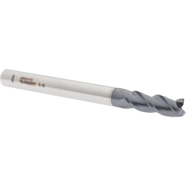 3/8" 3-Flute Solid Carbide Square End Mill, AlTiN - Accupro 12182285