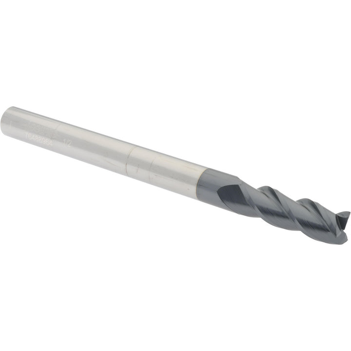 1/2" 3-Flute Solid Carbide Square End Mill, AlTiN - Accupro 12182315