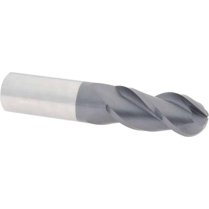 1" 3-Flute Solid Carbide Ball End Mill, AlTiN - Accupro 12184432