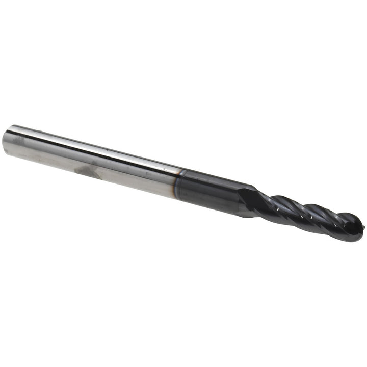 0.0984" 4-Flute Solid Carbide Ball End Mill, AlTiN - Accupro 12184567