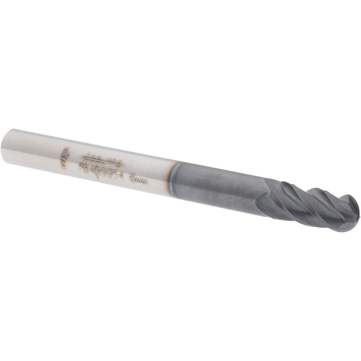 0.2362" 4-Flute Solid Carbide Ball End Mill, AlTiN - Accupro 12184777