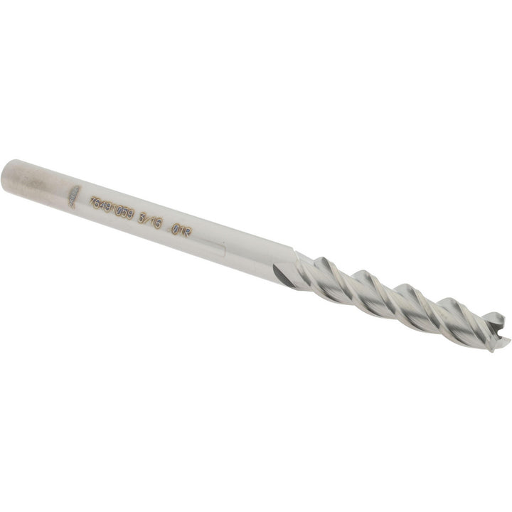 3/16" 3-Flute Solid Carbide Corner Radius End Mill - Accupro 12179359