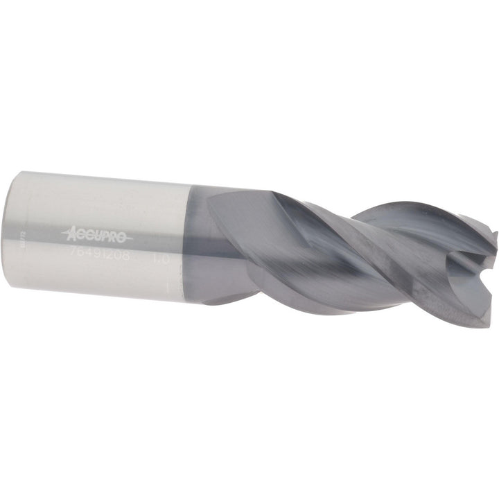 1" 3-Flute Solid Carbide Corner Radius End Mill, AlTiN - Accupro 12176611