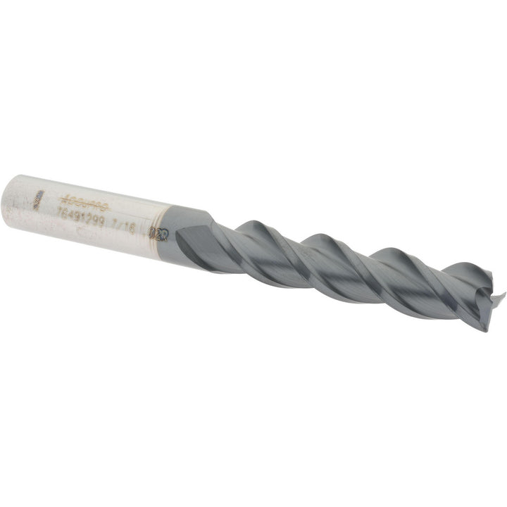 7/16" 3-Flute Solid Carbide Corner Radius End Mill, AlTiN - Accupro 12179368